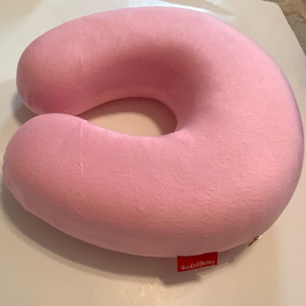 PINK MEMORY FOAM SUPPORT CUSHION TRAVEL PLUSH BABY TRAVEL PILLOW